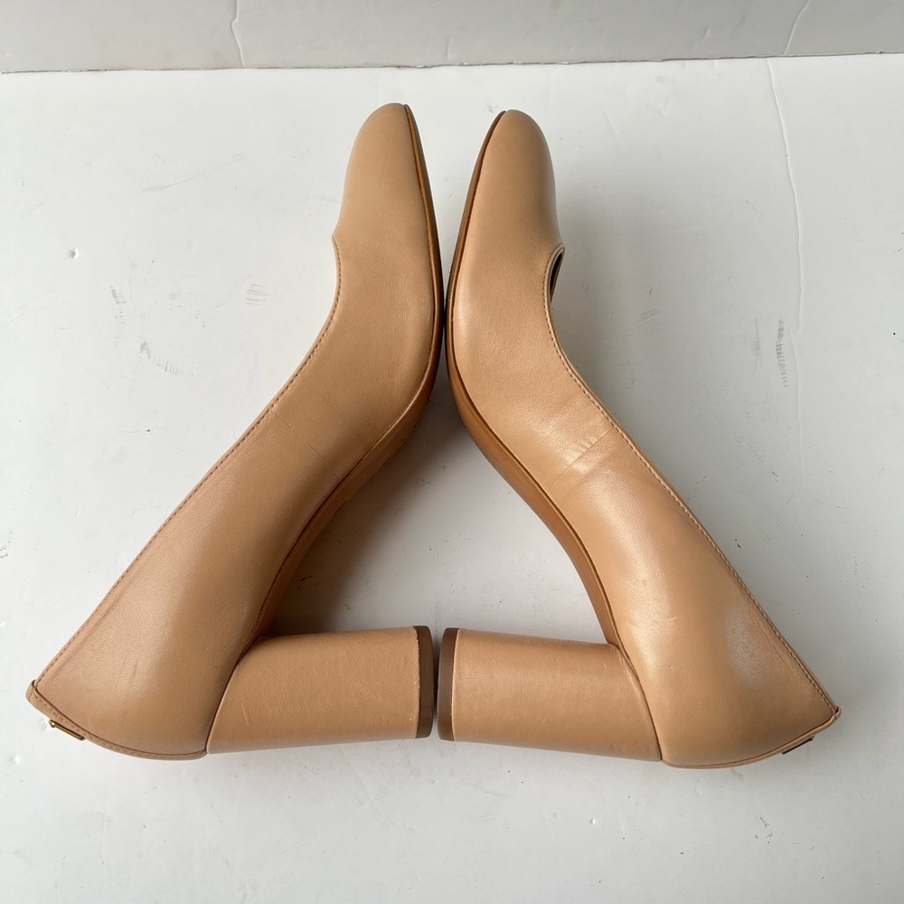 Coach Georgina Leather Pump Tan Beechwood Size 8B - Picture 5 of 12